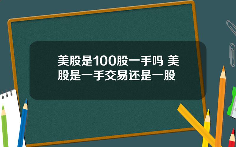 美股是100股一手吗 美股是一手交易还是一股